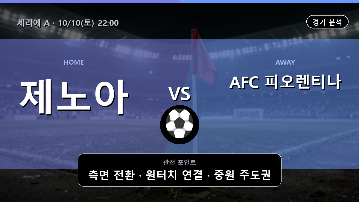 제노아 피오렌티나 세리에 A 경기 분석과 중계 정보