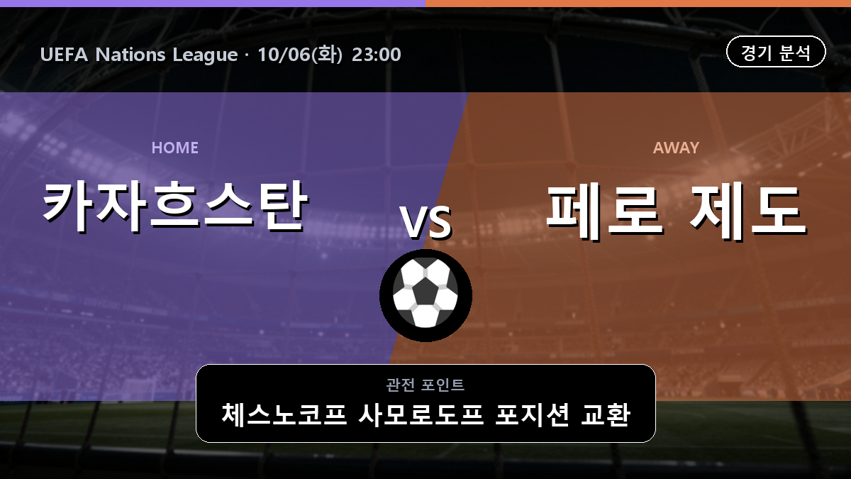 카자흐스탄 페로 제도 UEFA Nations League 경기 분석과 중계 정보