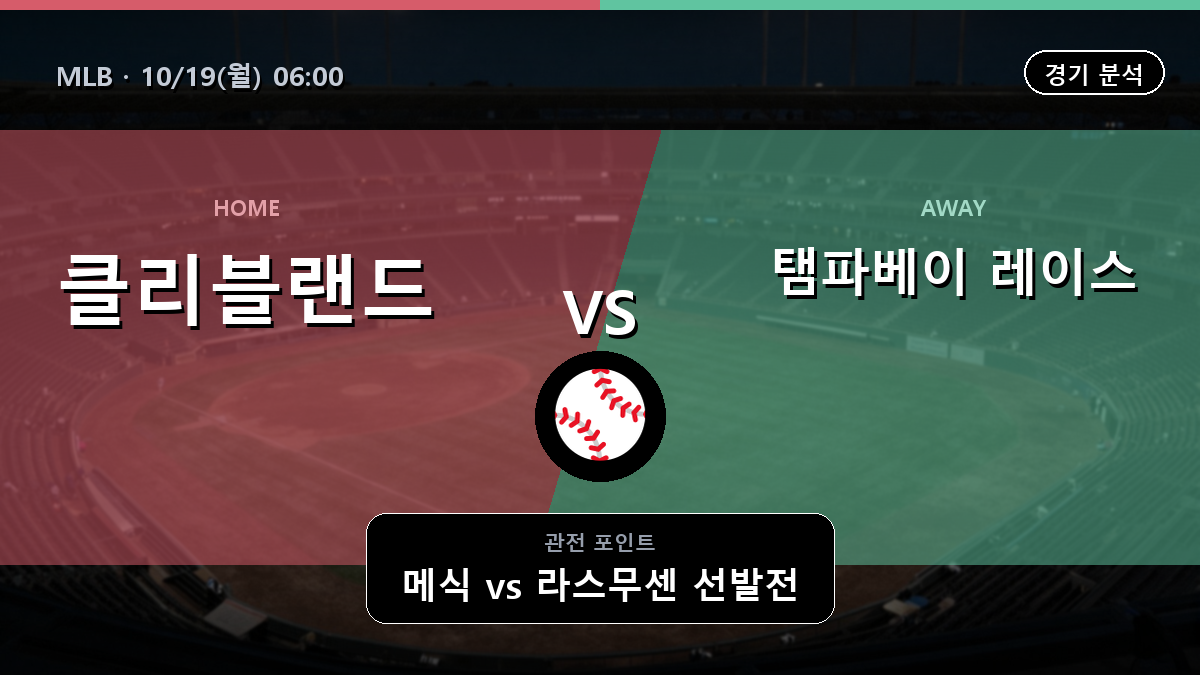 클리블랜드 가디언스 탬파베이 레이스 MLB 경기 분석과 중계 정보