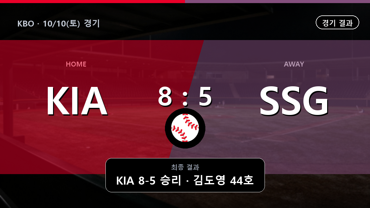 KIA SSG KBO 경기 하이라이트 결과와 중계 정보