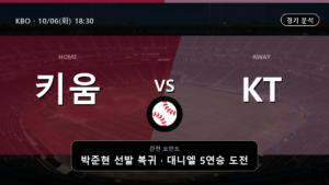 키움 KT KBO 경기 분석과 중계 정보