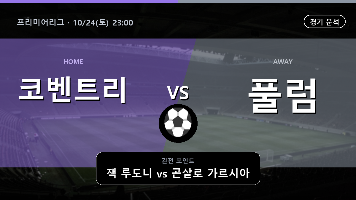 코벤트리 풀럼 프리미어리그 경기 분석과 중계 정보