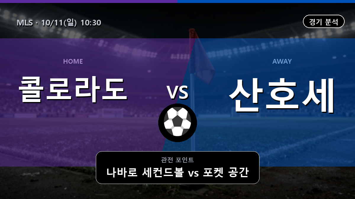 콜로라도 라피즈 산호세 어스퀘이크스 MLS 경기 분석과 중계 정보