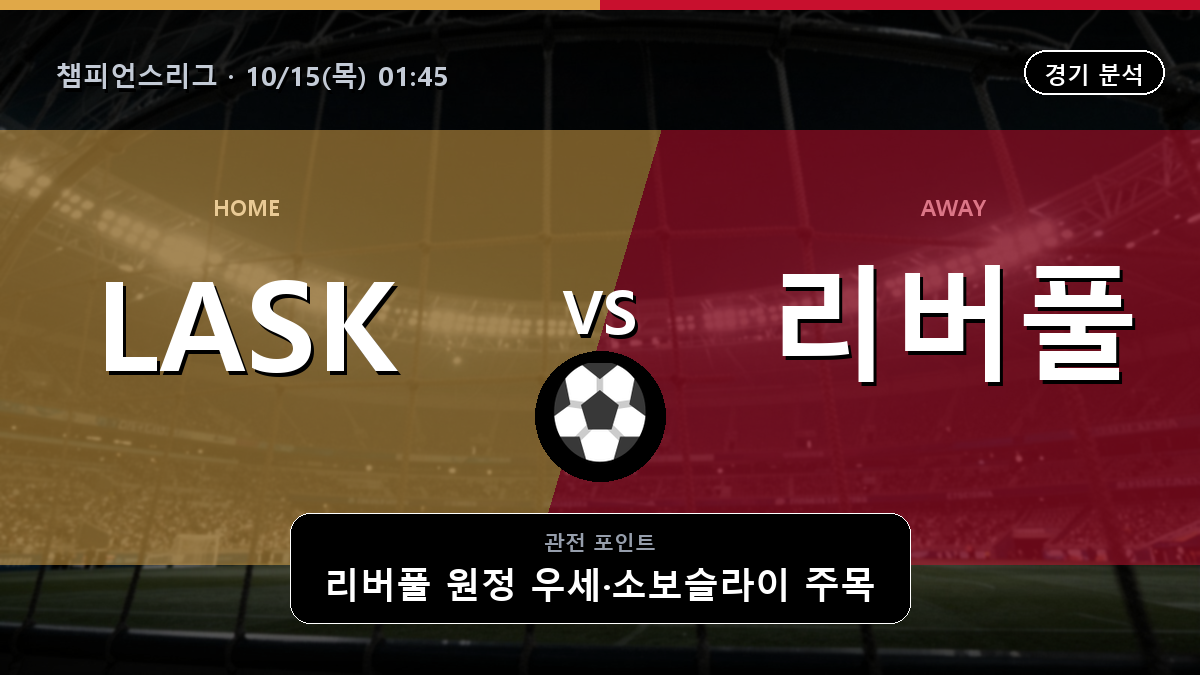 LASK 리버풀 챔피언스리그 경기 분석과 중계 정보