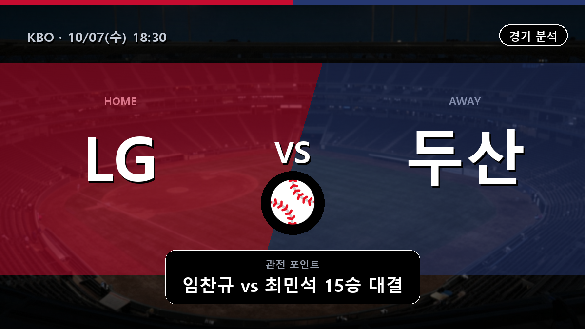 LG 두산 KBO 경기 분석과 중계 정보
