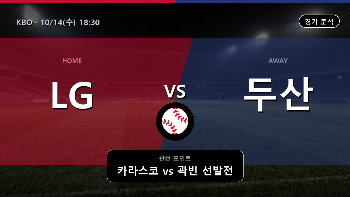 LG 두산 KBO 경기 분석과 중계 정보