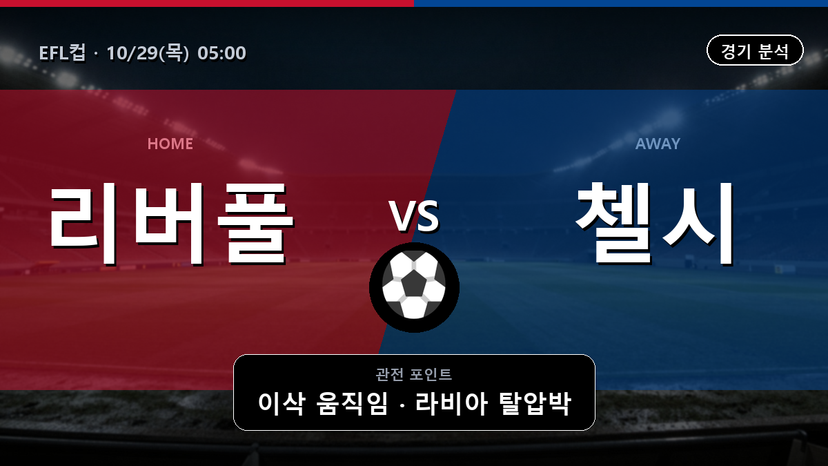 리버풀 첼시 EFL컵 경기 분석과 중계 정보