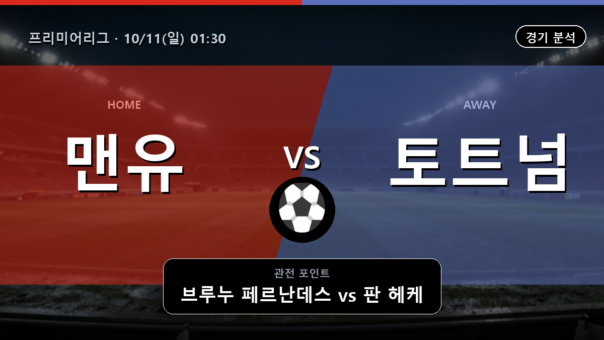 맨유 토트넘 프리미어리그 경기 분석과 중계 정보