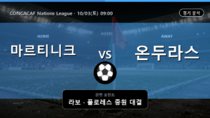 마르티니크 온두라스 CONCACAF Nations League 경기 분석과 중계 정보