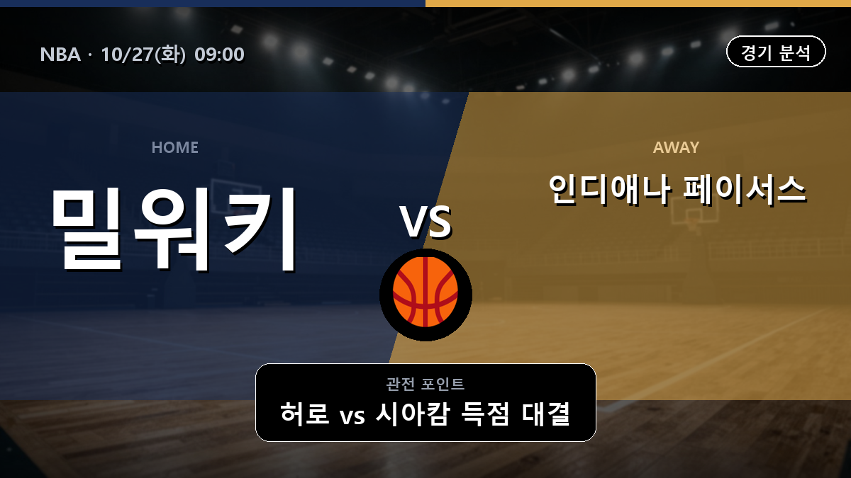 밀워키 벅스 인디애나 페이서스 NBA 경기 분석과 중계 정보