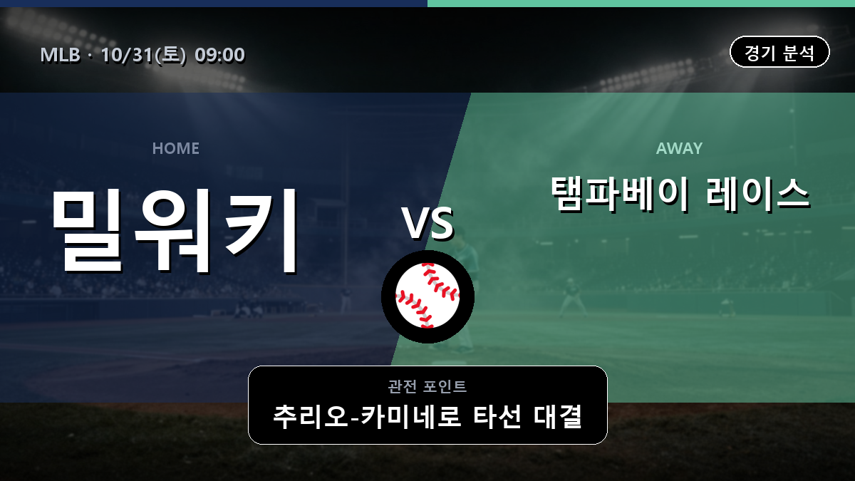 밀워키 브루어스 탬파베이 레이스 MLB 경기 분석과 중계 정보