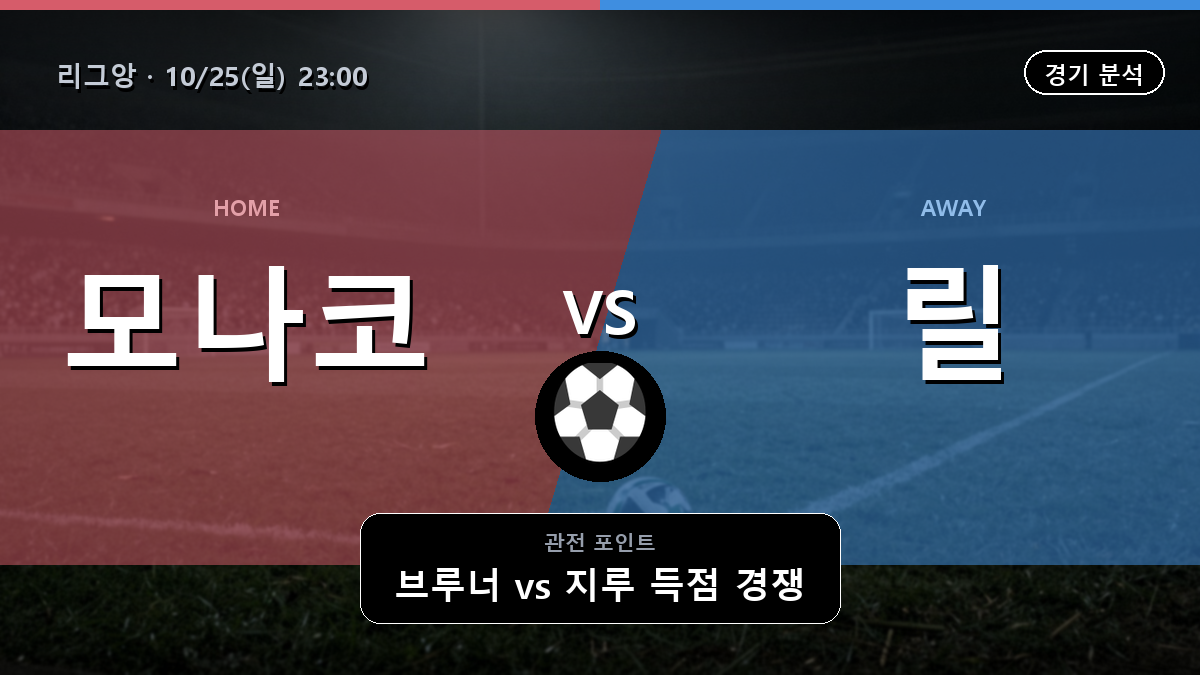 모나코 릴 리그앙 경기 분석과 중계 정보