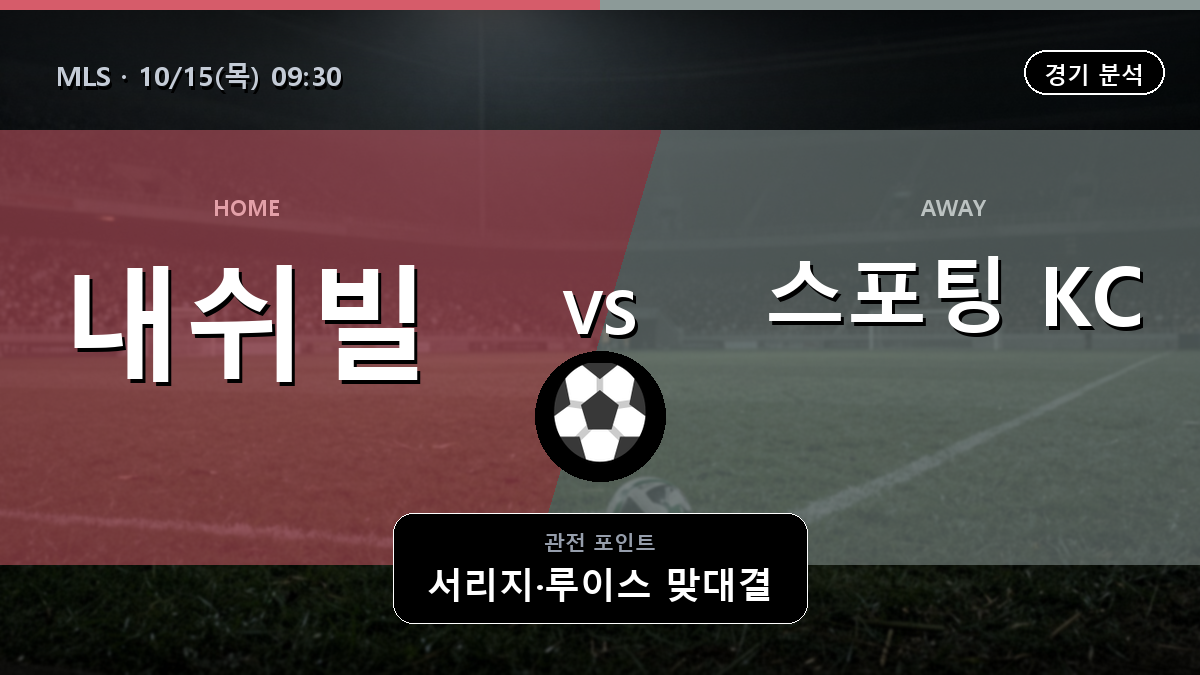 내쉬빌 스포팅 KC MLS 경기 분석과 중계 정보