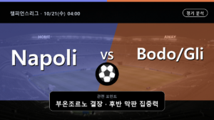 Napoli Bodo/Glimt 챔피언스리그 경기 분석과 중계 정보