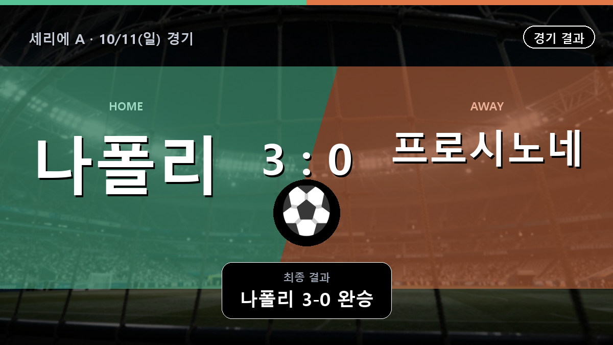나폴리 프로시노네 세리에 A 경기 하이라이트 결과와 중계 정보