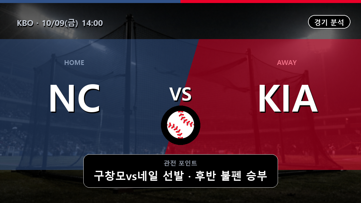 NC 기아 KBO 경기 분석과 중계 정보