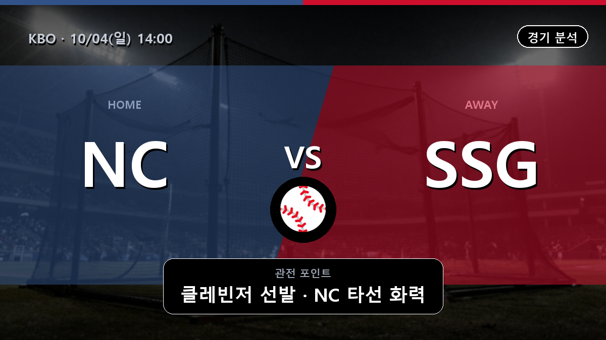NC SSG KBO 경기 분석과 중계 정보