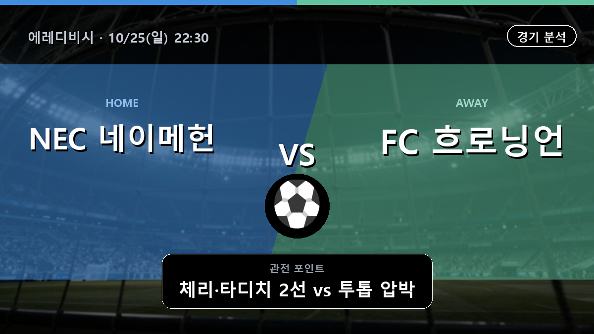 NEC 네이메헌 흐로닝언 에레디비시 경기 분석과 중계 정보