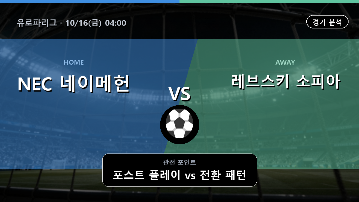 NEC 네이메헌 레브스키 소피아 유로파리그 경기 분석과 중계 정보
