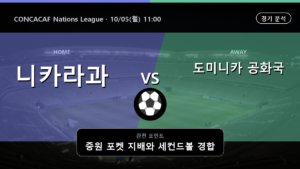 니카라과 도미니카 공화국 CONCACAF Nations League 경기 분석과 중계 정보