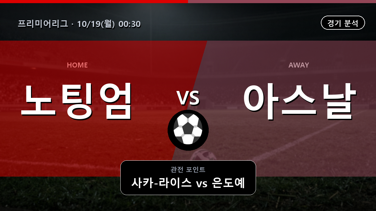 노팅엄 아스널 프리미어리그 경기 분석과 중계 정보