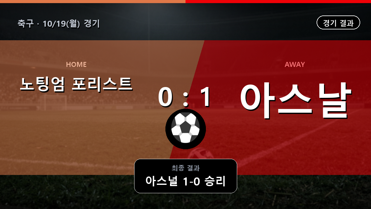 노팅엄 포리스트 아스널 축구 경기 하이라이트 결과와 중계 정보