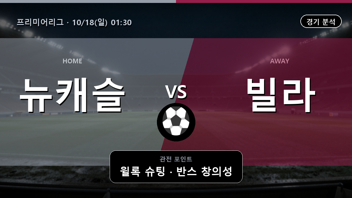 뉴캐슬 애스턴 빌라 프리미어리그 경기 분석과 중계 정보