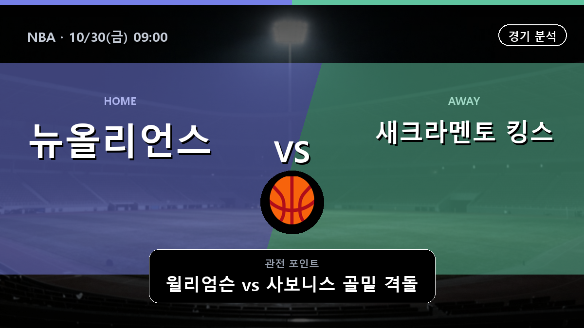 뉴올리언스 펠리컨스 새크라멘토 킹스 NBA 경기 분석과 중계 정보
