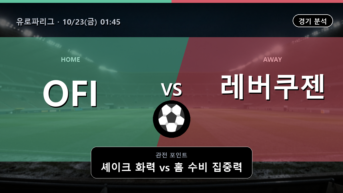 OFI 레버쿠젠 유로파리그 경기 분석과 중계 정보