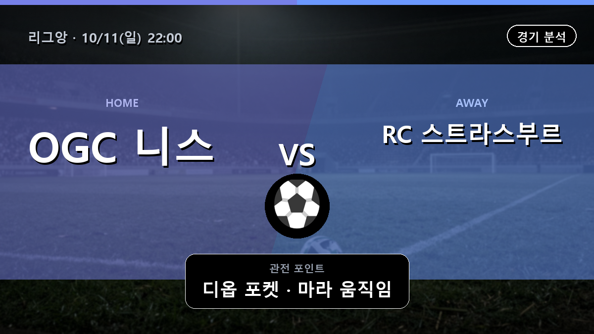 OGC 니스 RC 스트라스부르 리그앙 경기 분석과 중계 정보