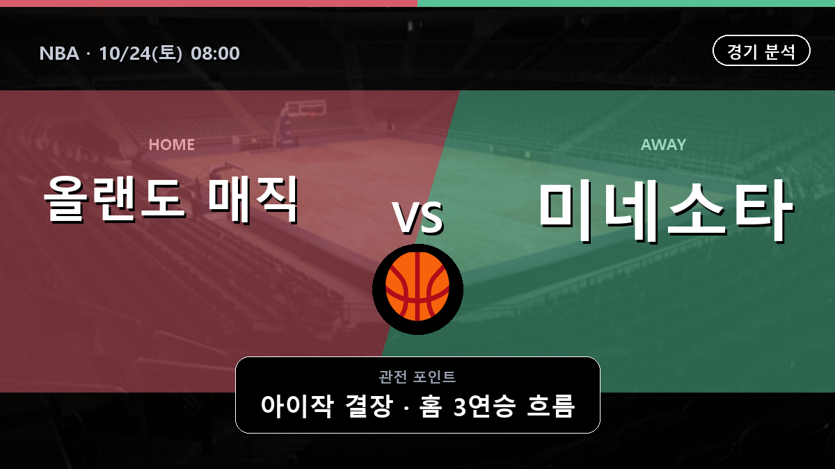 올랜도 매직 미네소타 팀버울브스 NBA 경기 분석과 중계 정보