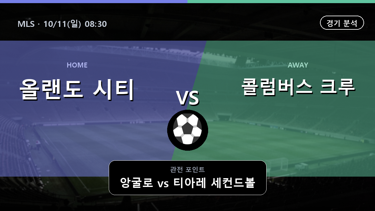 올랜도 시티 콜럼버스 크루 MLS 경기 분석과 중계 정보