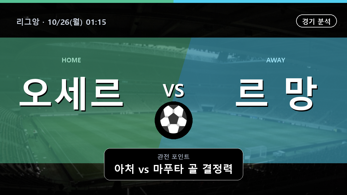 오세르 르 망 리그앙 경기 분석과 중계 정보