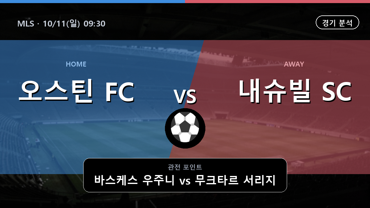 오스틴 내슈빌 MLS 경기 분석과 중계 정보