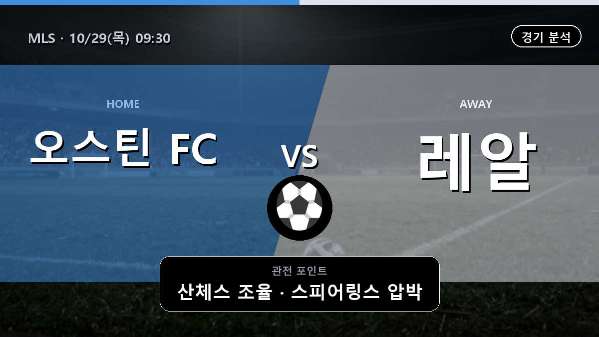 오스틴 레알 솔트레이크 MLS 경기 분석과 중계 정보