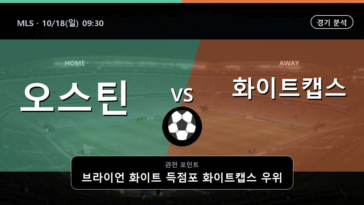 오스틴 화이트캡스 MLS 경기 분석과 중계 정보