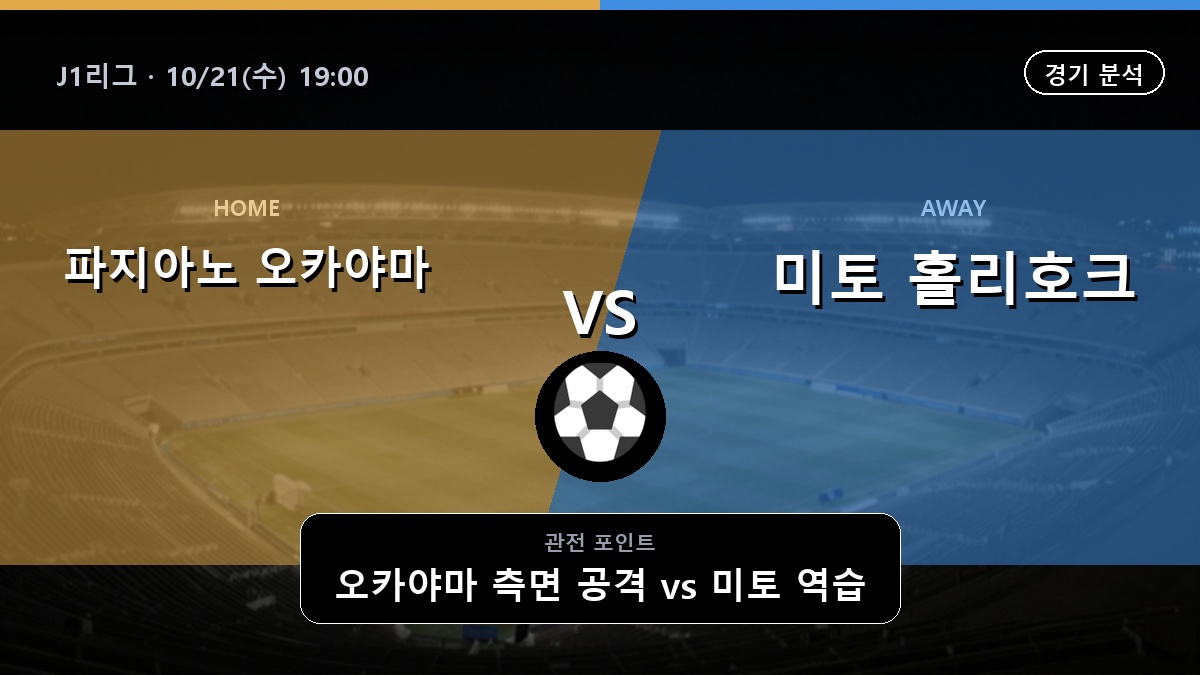 파지아노 오카야마 미토 홀리호크 J1리그 경기 분석과 중계 정보