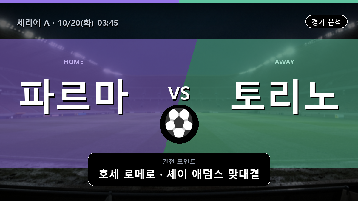 파르마 토리노 세리에 A 경기 분석과 중계 정보