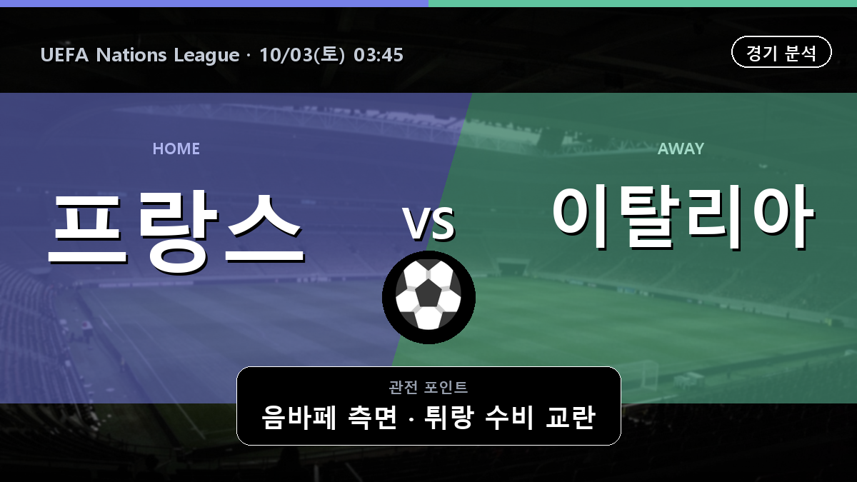 프랑스 이탈리아 UEFA Nations League 경기 분석과 중계 정보