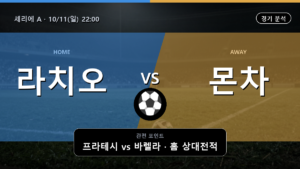라치오 몬차 세리에 A 경기 분석과 중계 정보