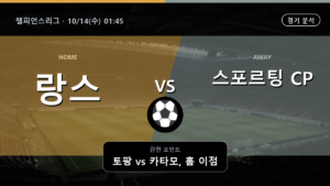 랑스 스포르팅 CP 챔피언스리그 경기 분석과 중계 정보