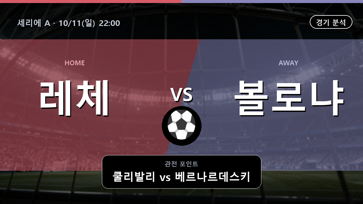 레체 볼로냐 세리에 A 경기 분석과 중계 정보