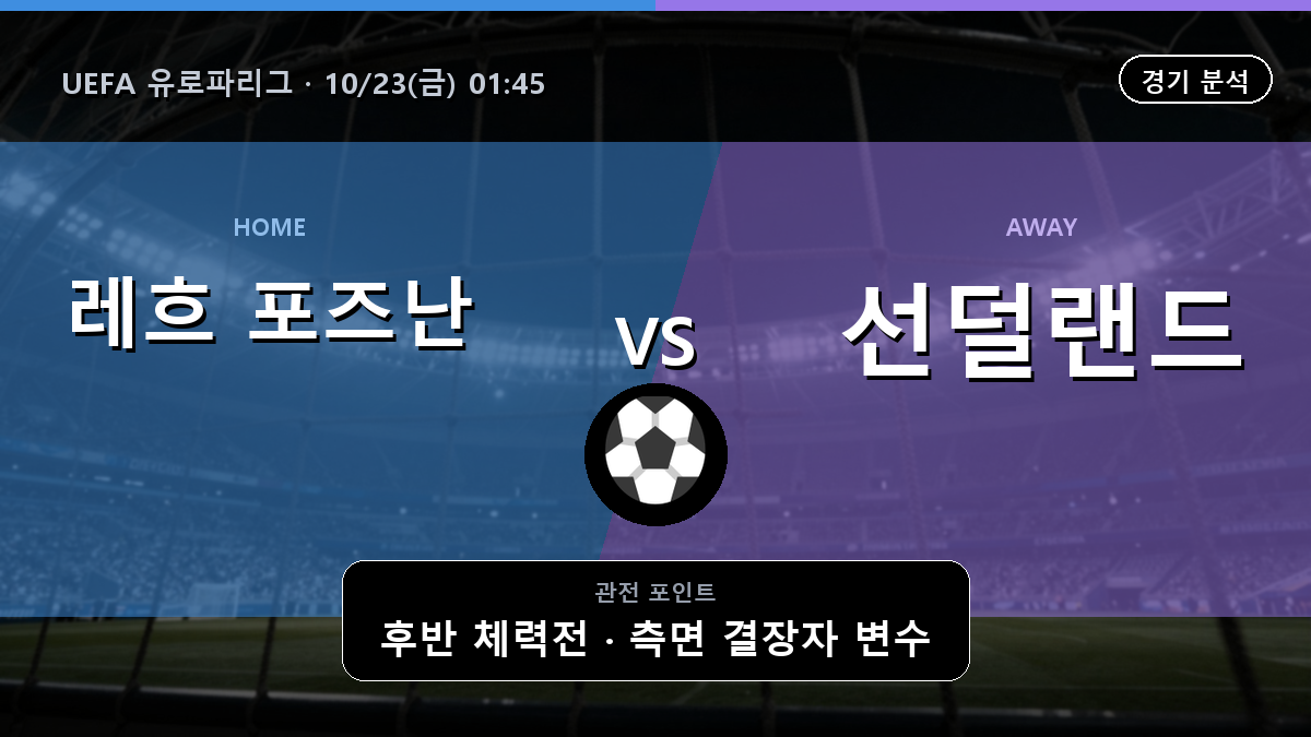 레흐 포즈난 선덜랜드 UEFA 유로파리그 경기 분석과 중계 정보
