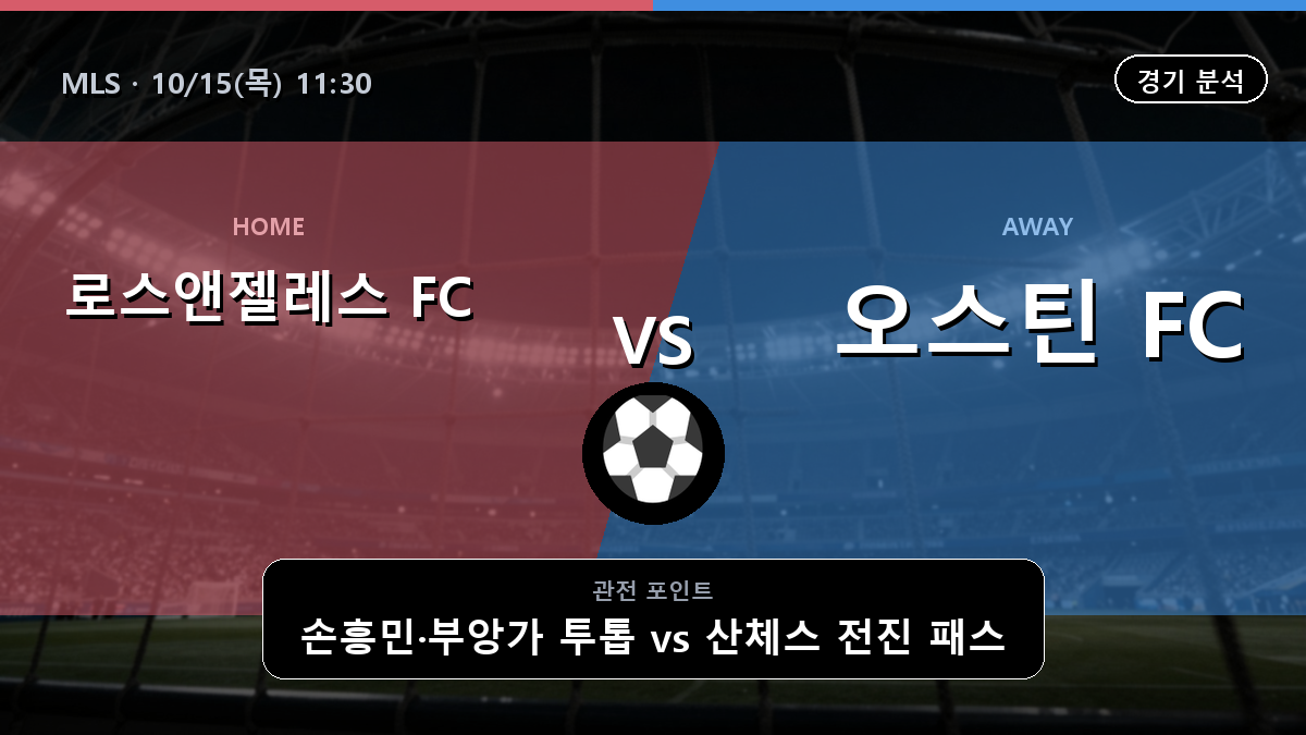 로스앤젤레스 오스틴 MLS 경기 분석과 중계 정보