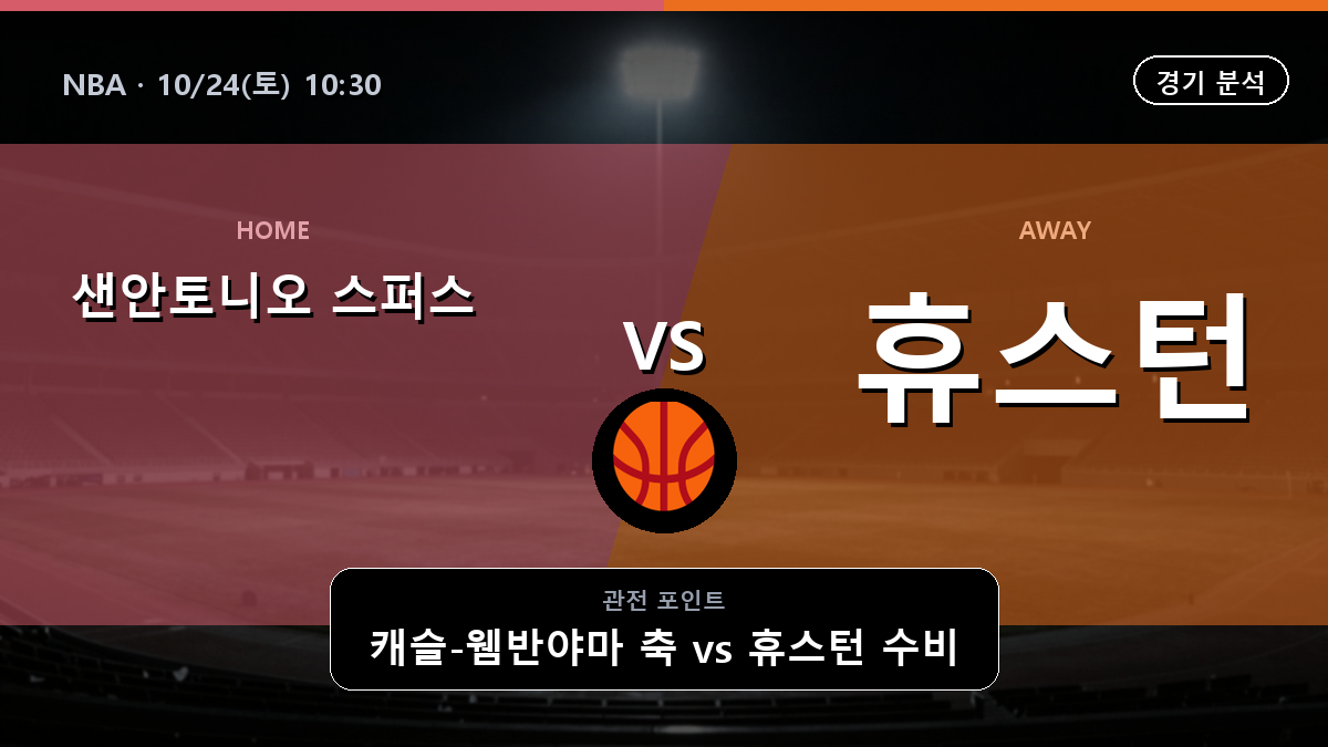샌안토니오 스퍼스 휴스턴 로키츠 NBA 경기 분석과 중계 정보