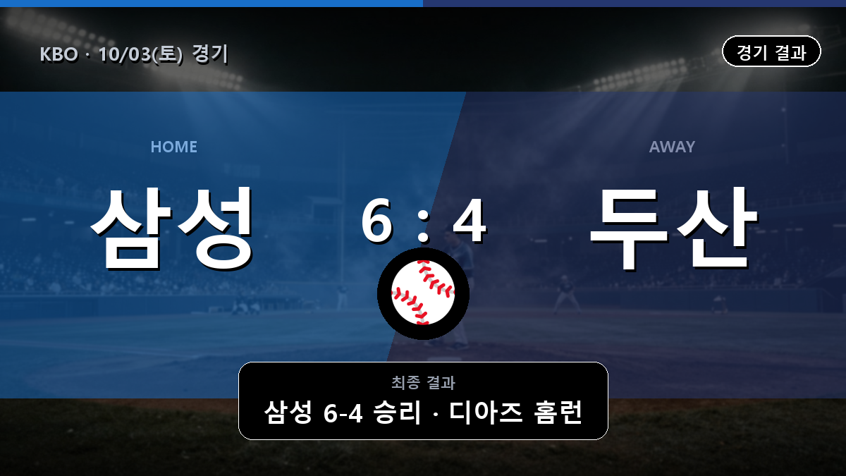 삼성 두산 KBO 경기 하이라이트 결과와 중계 정보