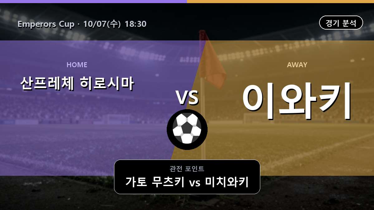 산프레체 히로시마 이와키 Emperors Cup 경기 분석과 중계 정보