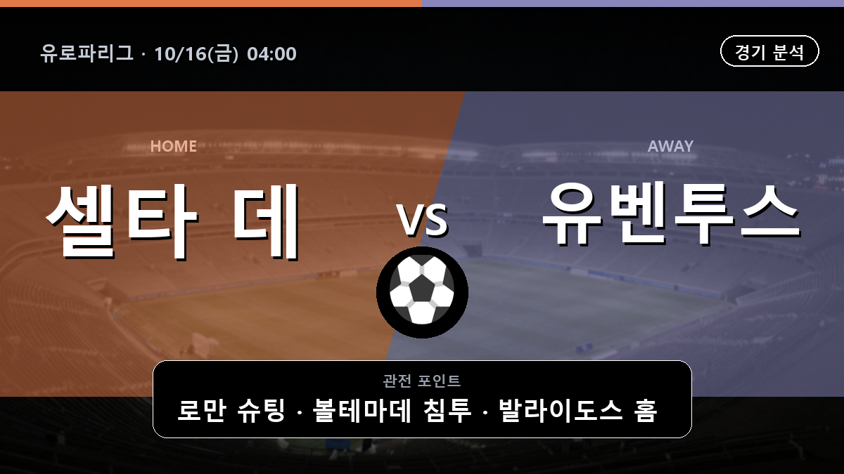 셀타 데 비고 유벤투스 유로파리그 경기 분석과 중계 정보