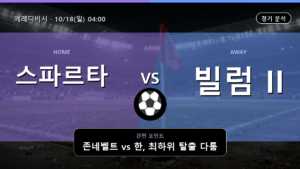 스파르타 빌럼 II 에레디비시 경기 분석과 중계 정보