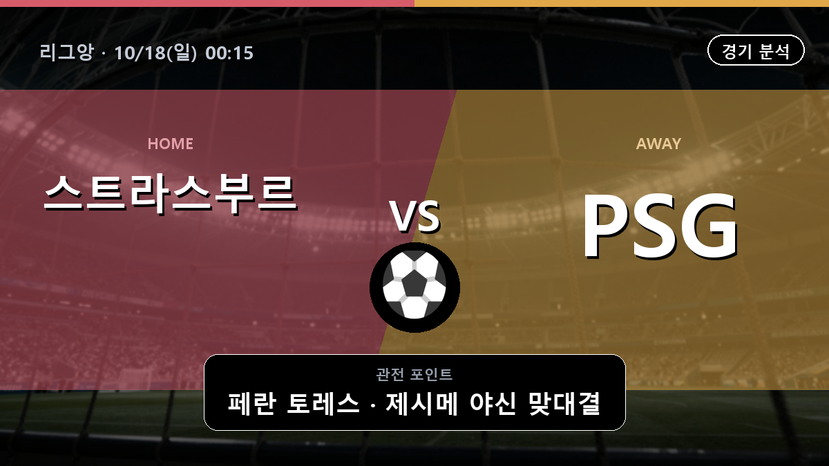 스트라스부르 PSG 리그앙 경기 분석과 중계 정보